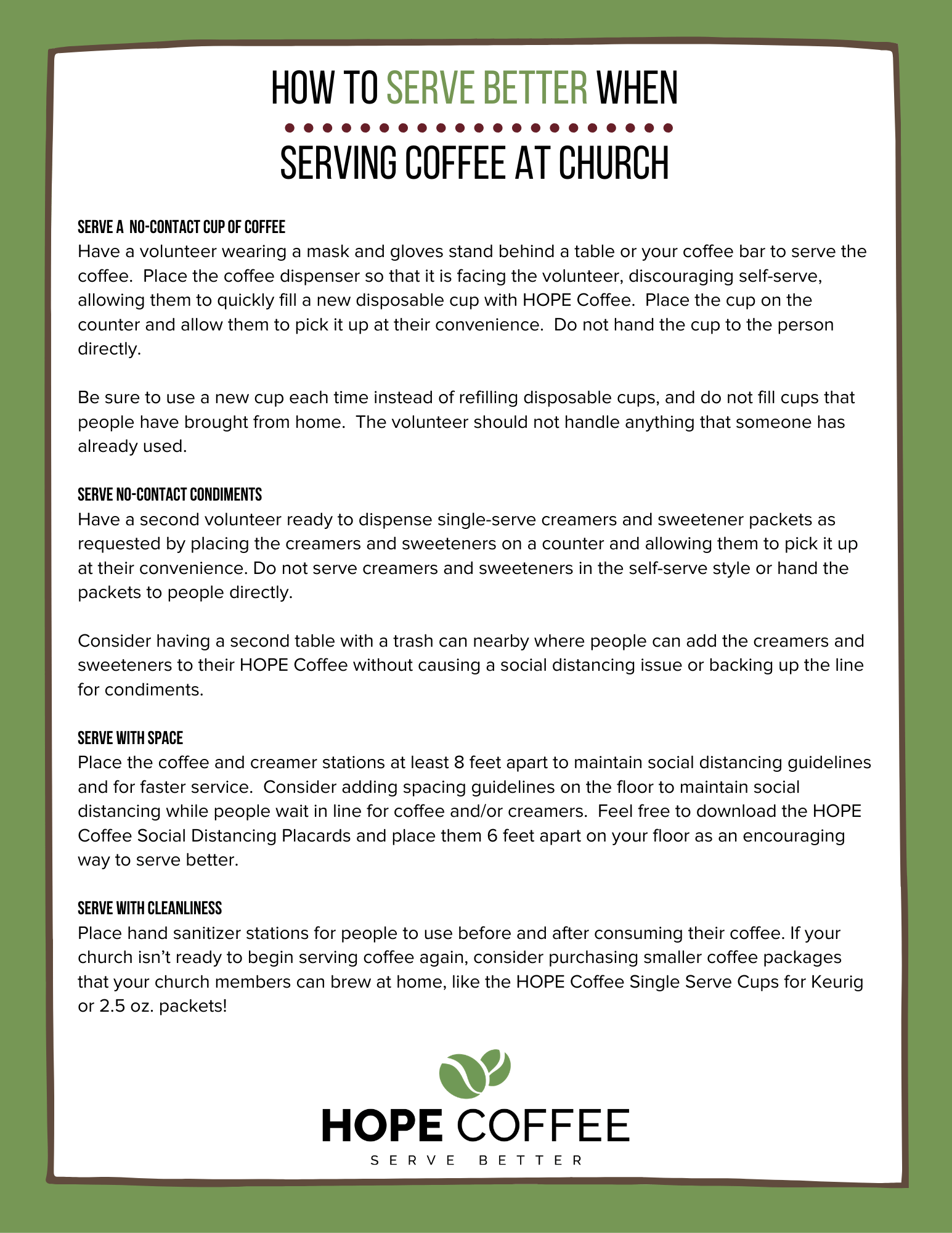 How to Safely Serve Coffee